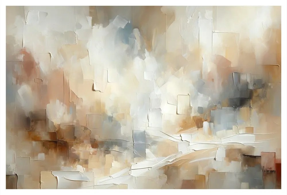 Tablou abstracție delicată în bej