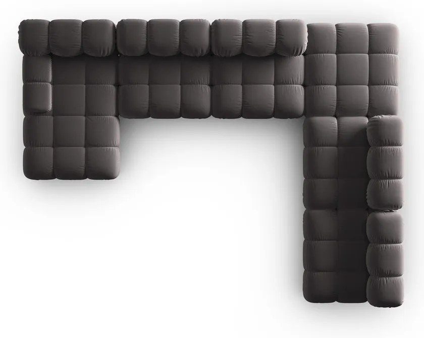 Canapea gri închis cu tapițerie din catifea 379 cm Bellis – Micadoni Home