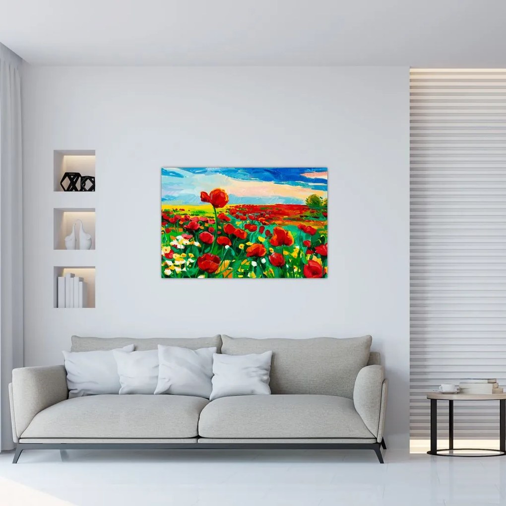 Tablou - Câmp cu maci (90x60 cm)