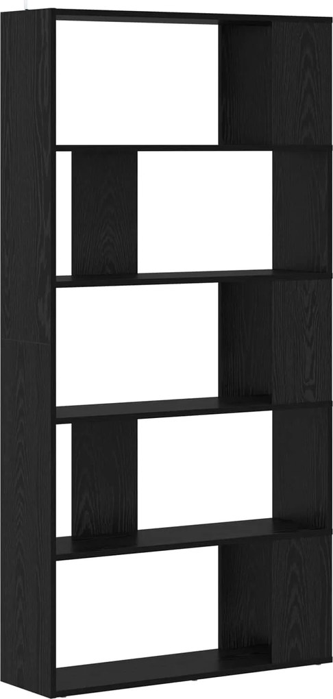 vidaXL Dulap pentru cărți Stejar Negru 80 x 24 x 159 cm Lemn compozit