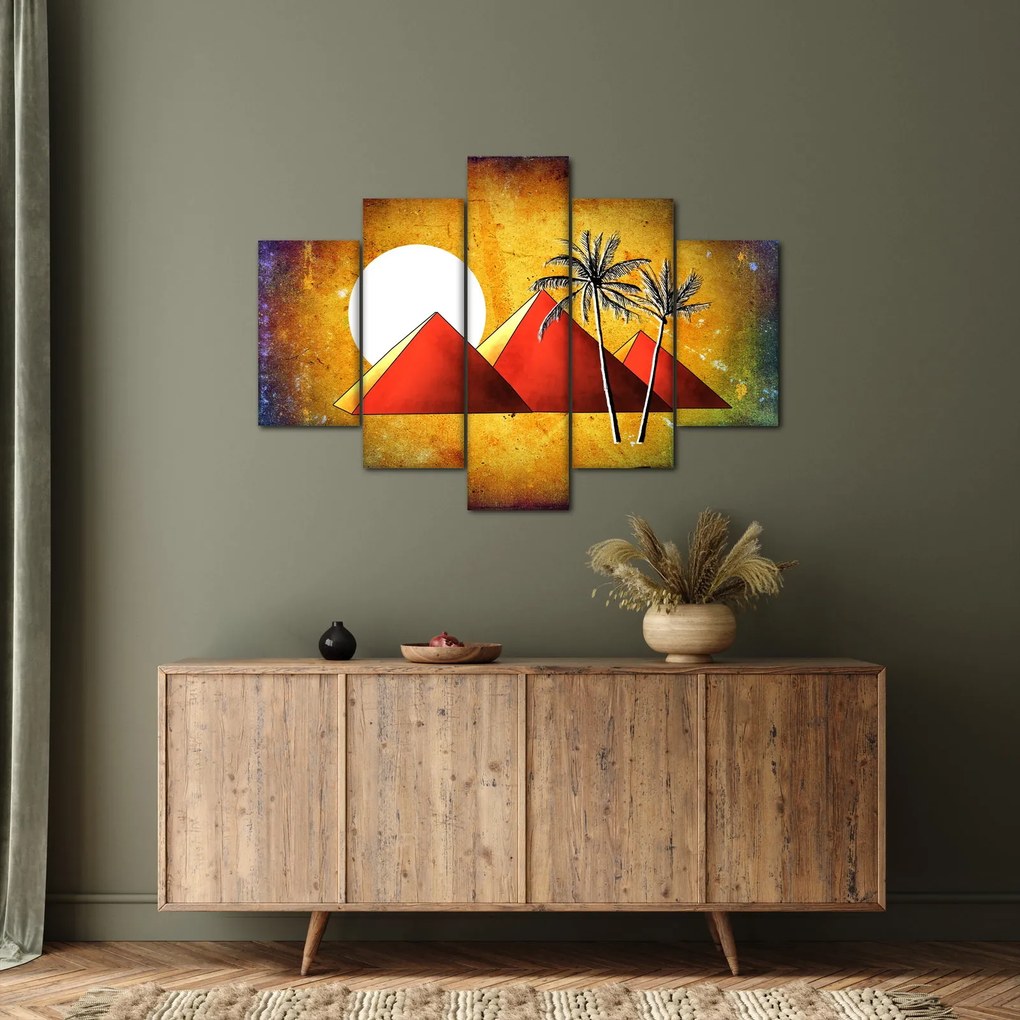 Tablou cu piramidele egiptene pictate (150x105 cm)