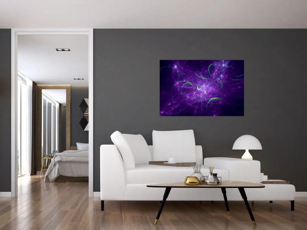 Tablou -abstracție violetă (90x60 cm)