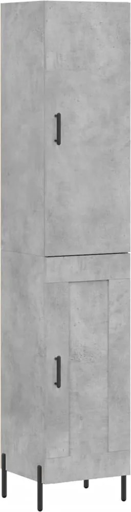 vidaXL Dulap înalt, gri beton, 34,5x34x180 cm, lemn prelucrat