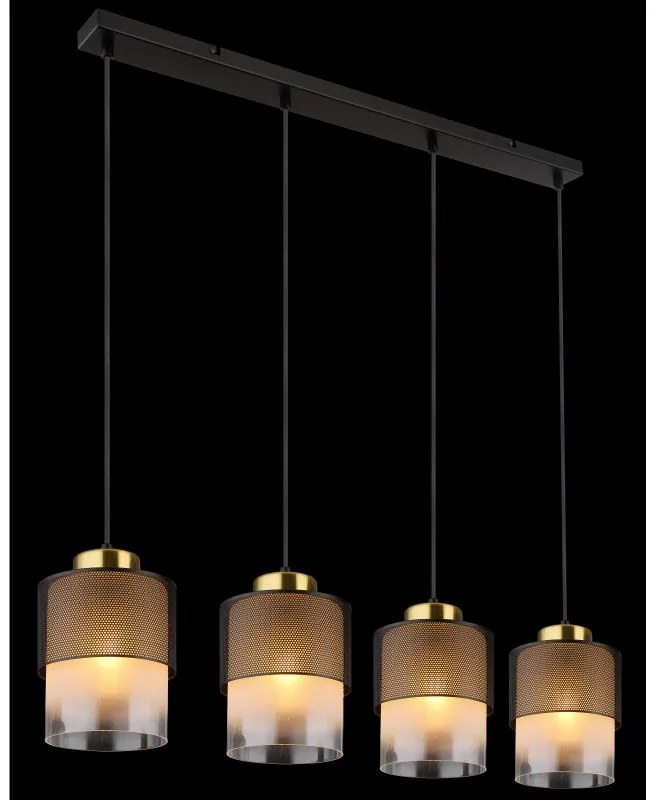 Lustra suspendata OLGA 4L negru/satin