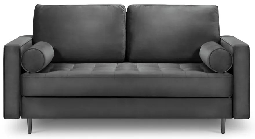 Canapea din catifea Milo Casa Santo, 174 cm, gri închis