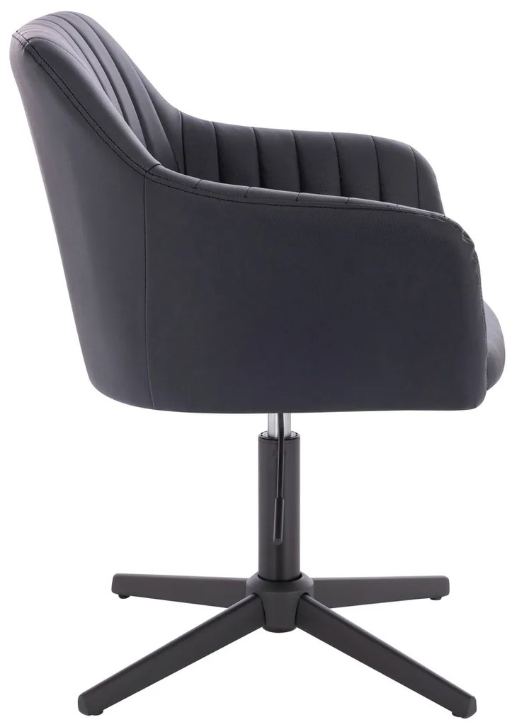 HC190CROSS Scaun Neagră din Piele Ecologica cu Bază Neagră