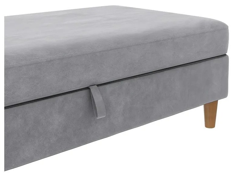 Taburet gri deschis cu tapițerie din catifea Lilly – Støraa