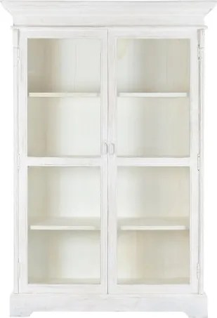 Vitrina din lemn de mango, finisaj alb antichizat, "Blanco "
