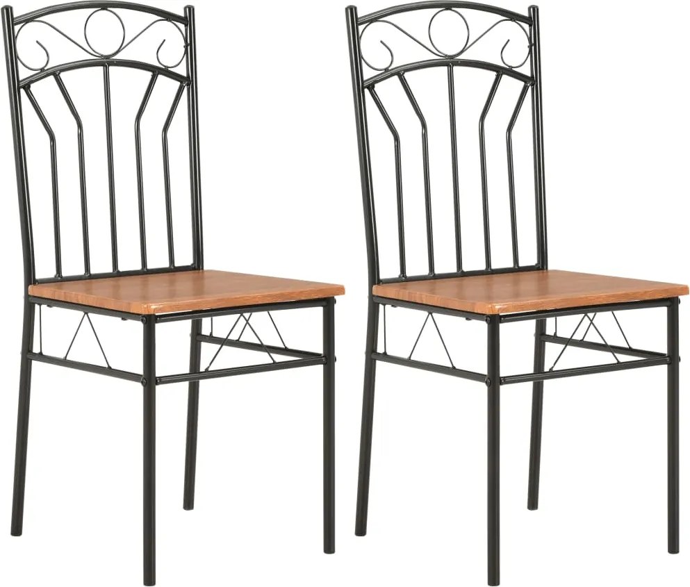 vidaXL Scaune de bucătărie, 2 buc., maro, MDF