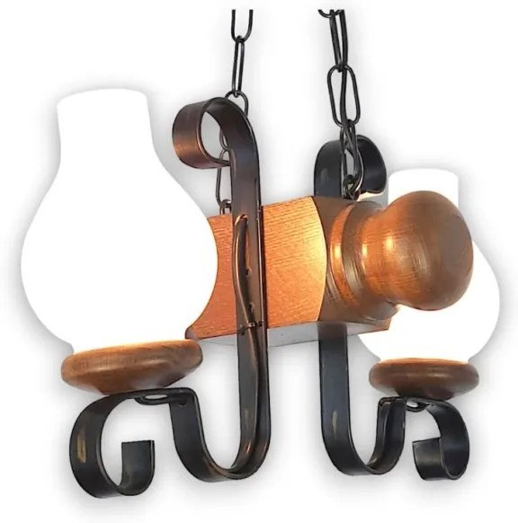 Lustră pe lanț Brilagi RUSTIC 2xE14/40W/230V fag/nuc