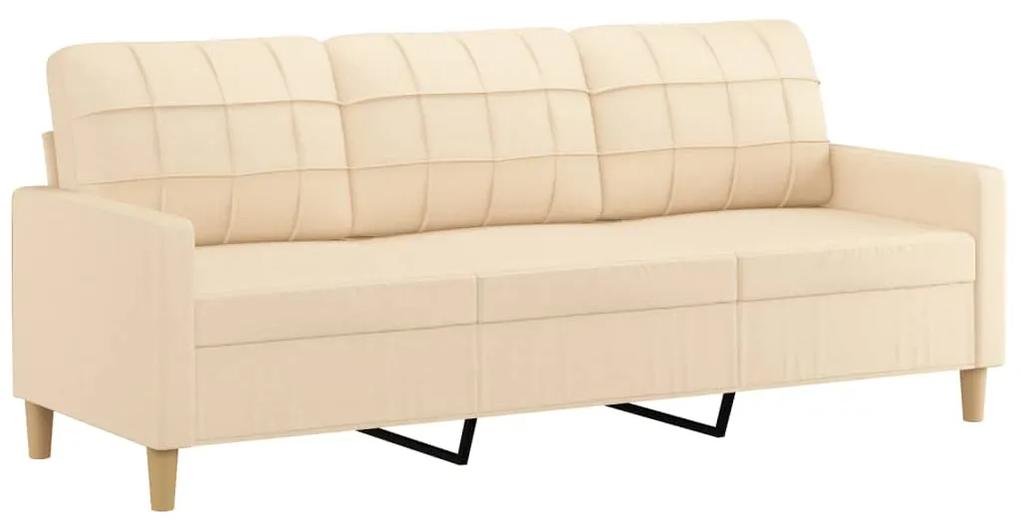Canapea cu 3 locuri, crem, 180 cm, material textil