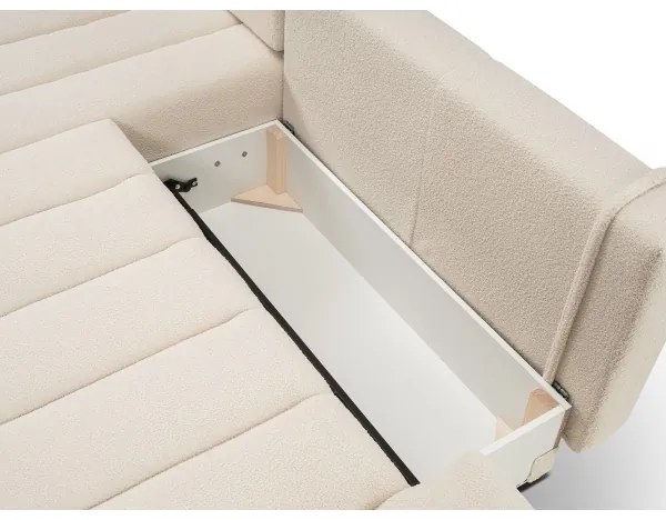 Colțar extensibil DESIO, formă L, cu spațiu de depozitare, stânga, bej