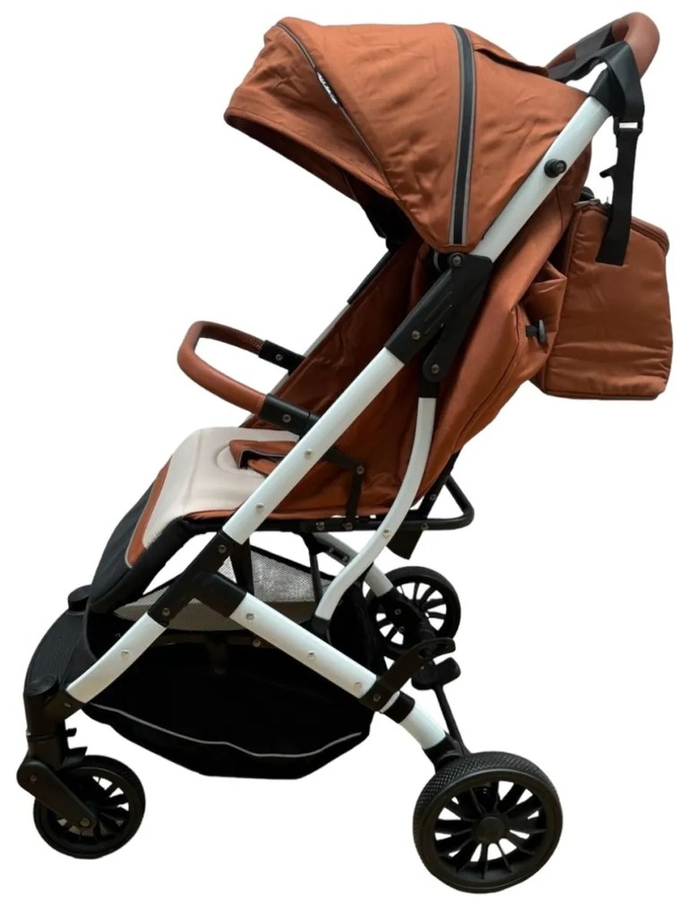 Carucior sport cu functie de pliere tip troller, sezut reglabil, husa pentru picioare si geanta 6-36 luni, Portocaliu - CPC-62-portocaliu