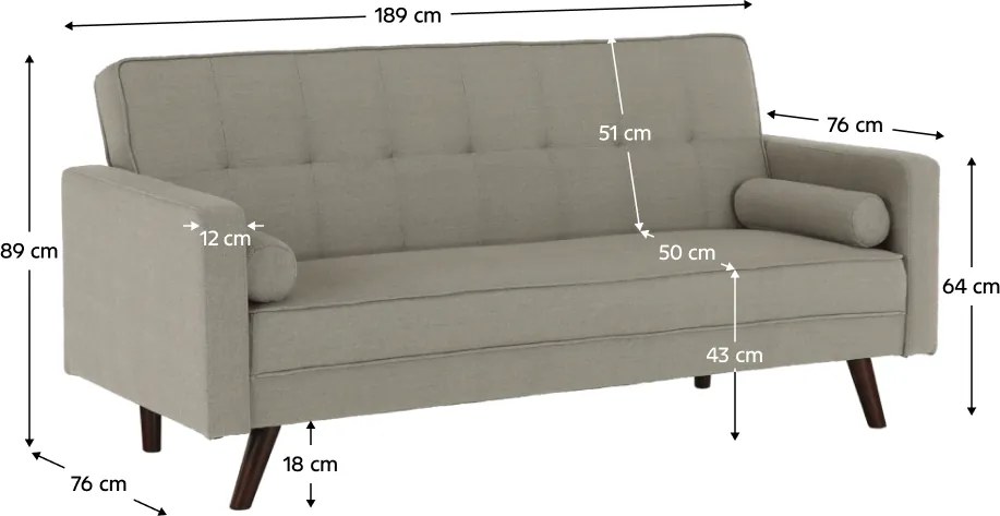 Canapea extensibilă, material gri-maro taupe, OTISA