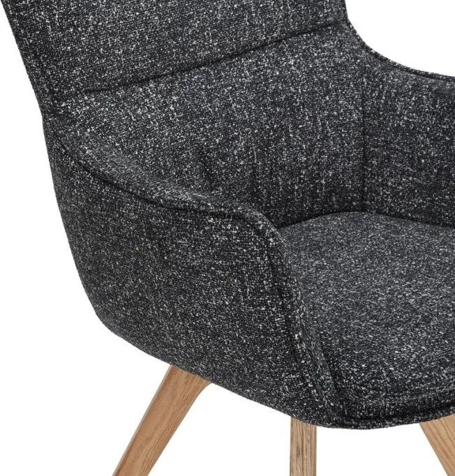 Set de 2 scaune pivotante picioare din lemn VOGUE antracit