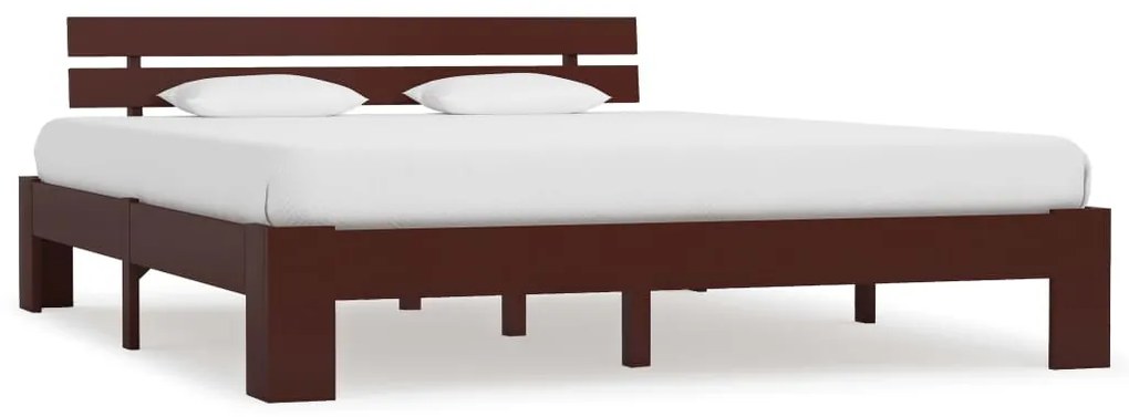 vidaXL Cadru de pat, maro închis, 180 x 200 cm, lemn masiv de pin