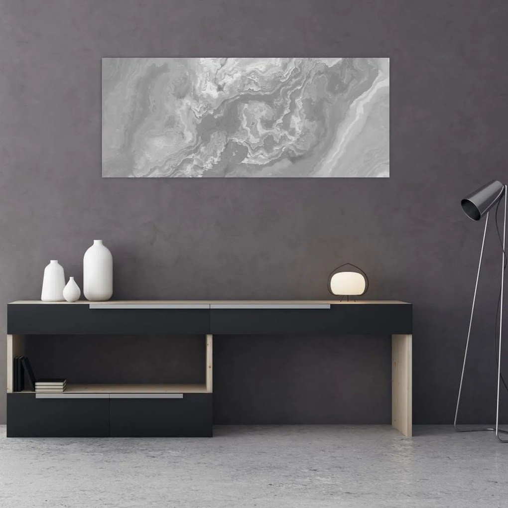 Tablou - Marmură în alb-negru (120x50 cm)