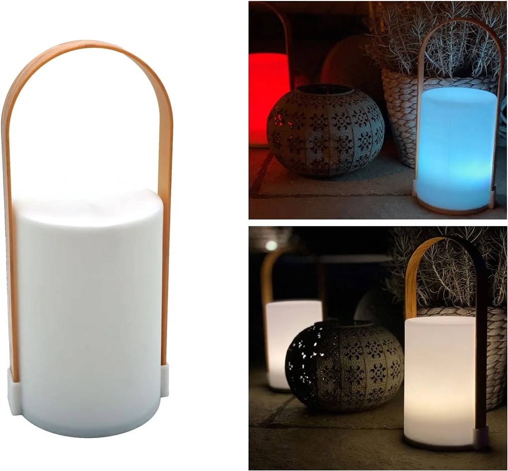 Lampă de birou LED cu mâner LUNARI 25 cm, albă