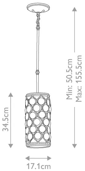Lustră pe tijă Feiss FE-LUCIA-P-D LUCIA 1xE27/60W/230V