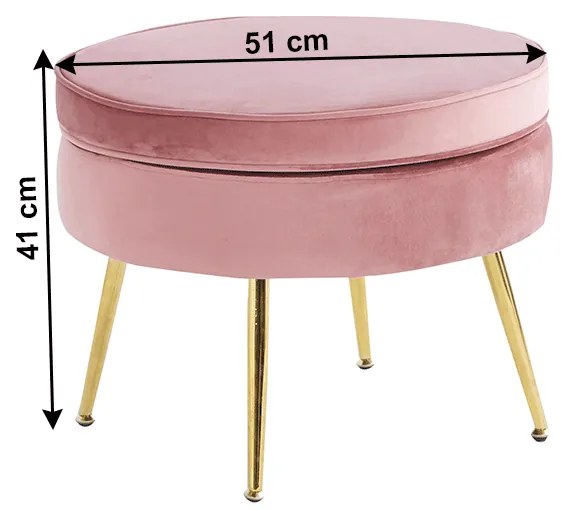 Scaun de lux, tesatura de catifea roz / auriu cromat, Art-deco, NOBLIN TIP 1