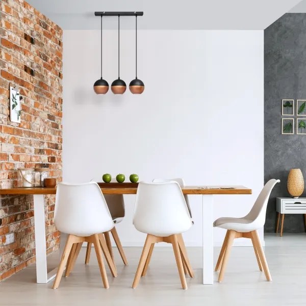 Lustră LED pe cablu MIDWAY 3xGU10/4,8W/230V negru/cupru