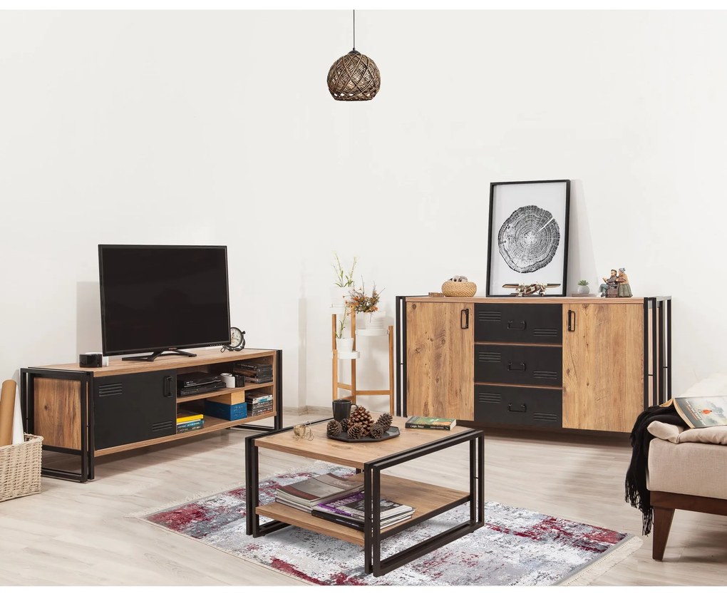 Set mobilier living Cosmopolitan 13 (atlantic pin + negru). 1089245