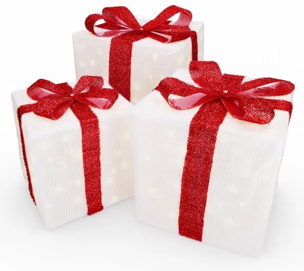 Brilagi - Set de 3 decorațiuni LED de Crăciun pentru exterior, 2,6 W, alimentare 3x AA, IP44, cadouri