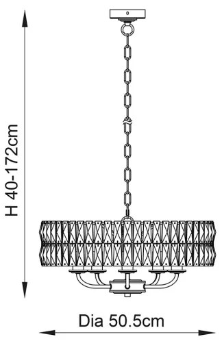 Lustră pe lanț Endon 104467 CLIFTON 5xE14/6W/230V crom lucios/transparent