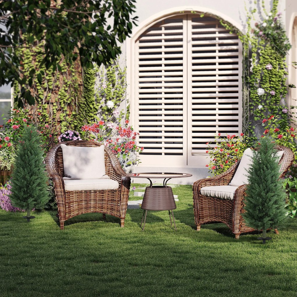 HOMCOM Set de 2 plante artificiale, chiparosi artificiali cu 831 de frunze fiecare, versatil, Verde | Aosom Romania