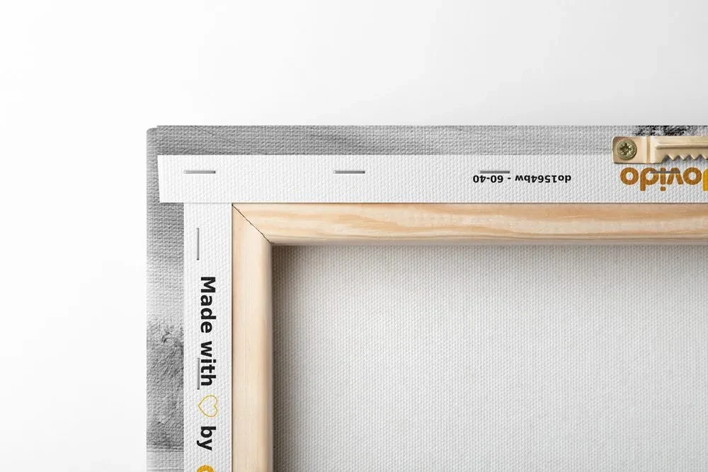 Tablou cireș oriental în design alb-negru