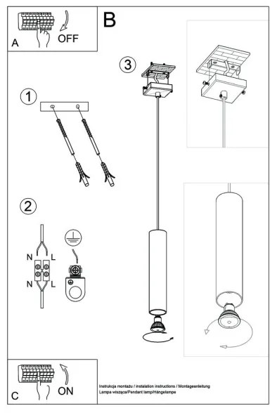 Lustră pe cablu LINO 1xGU10/40W/230V