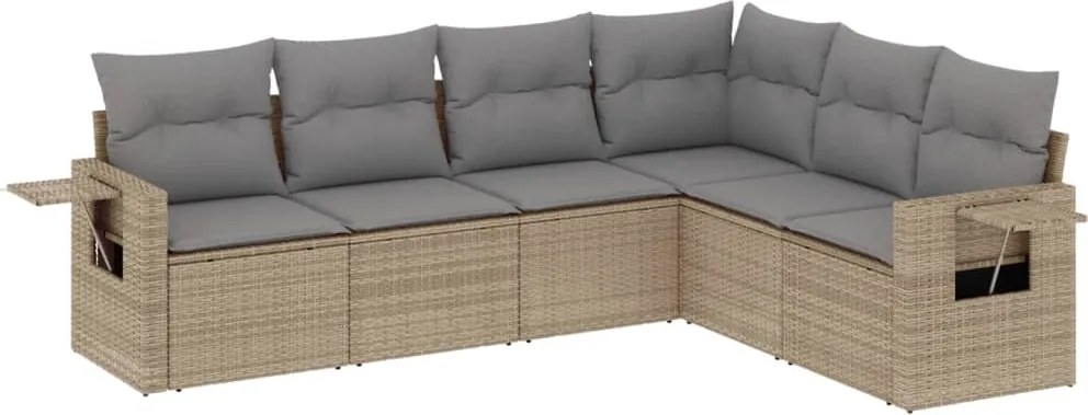 vidaXL Set canapele de grădină cu perne, 6 piese, bej, poliratan