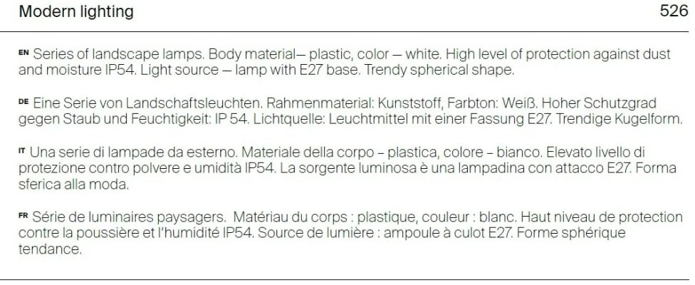 Pendul pentru iluminat exterior IP54 Erda alb