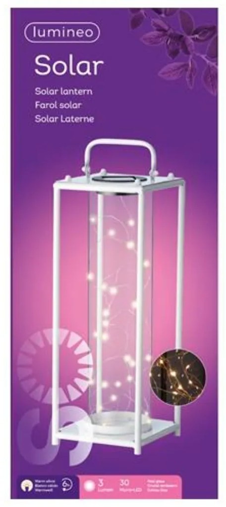 Lampa solara LANTERN WHITE alb