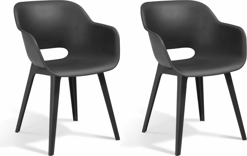 Keter Scaune de exterior "Akola", 2 buc., grafit