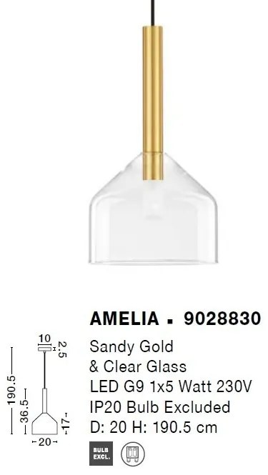 Lustra/Pendul design decorativ modern AMELIA