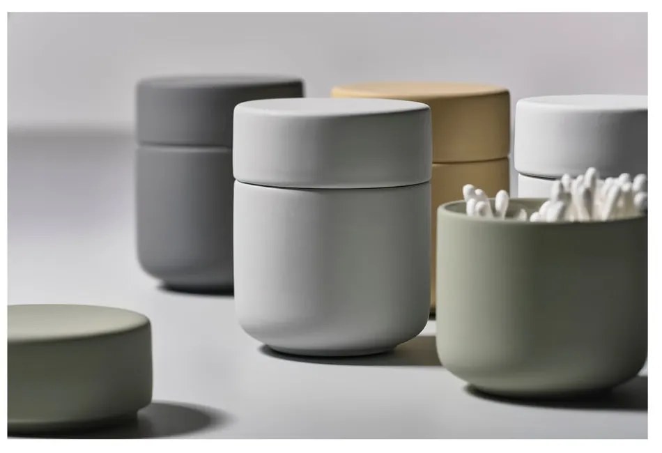 Borcan din gresie cu capac Zona UME, gri deschis