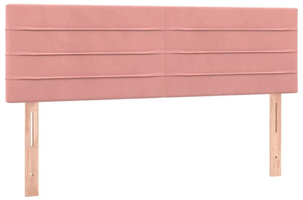 346157 vidaXL Tăblii de pat, 2 buc, roz, 72x5x78/88 cm, catifea
