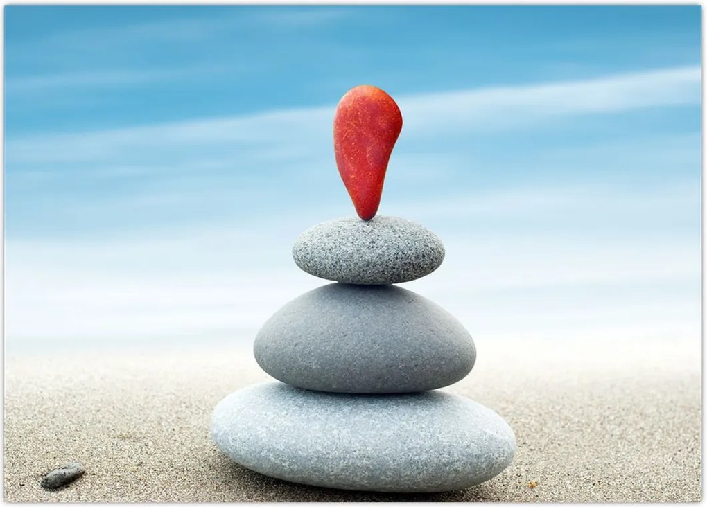 Tablou -Echilibru cu pietre (70x50 cm)