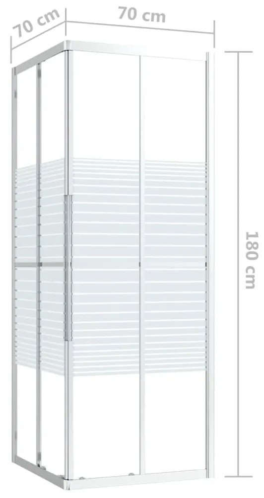 Cabina de dus, 70x70x180 cm, ESG argintiu si alb, 70 x 70 x 180 cm, Transparent
