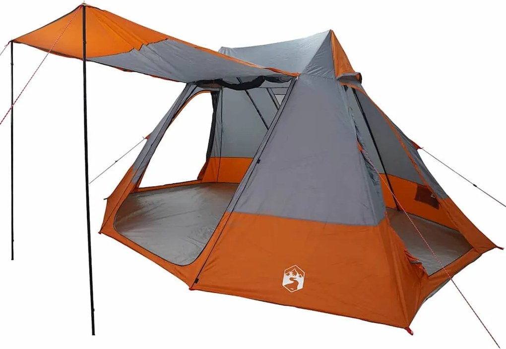 vidaXL Cort de Camping Gri și Portocalie 482 x 360 x 227 cm tafta