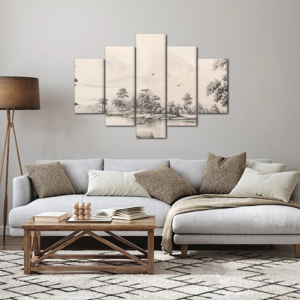 Tablou - Vintage peisaj desen peisaj (150x105 cm)