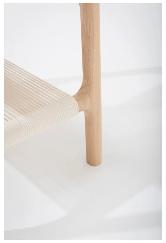 Măsuţă auxiliară cu structură din lemn masiv de stejar şi blat gri Gazzda Fawn