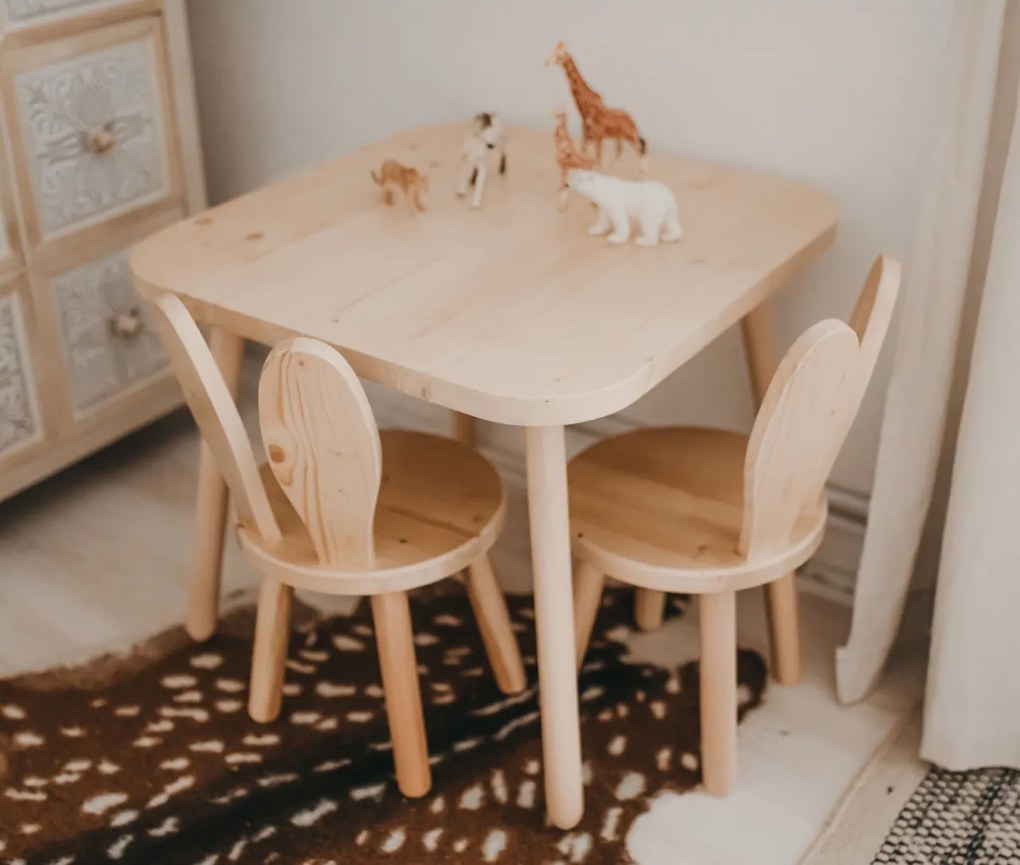 Masa si scaune pentru copii iepuras natur