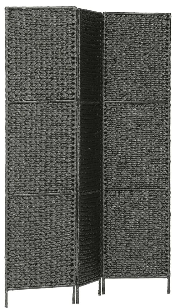 247347 vidaXL Paravan cameră cu 3 panouri, negru, 116x160 cm, zambilă de apă