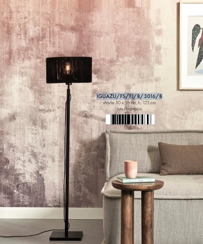 Lampadar eco din bambus si iuta Iguazu straight bl/30x16, bl