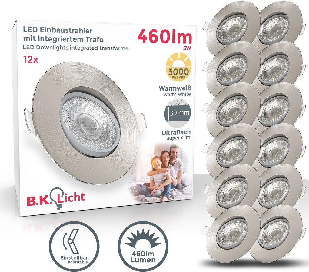 BKLICHT LED Set 12 spoturi 9/2,4 cm