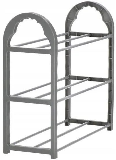 Suport depozitat incaltaminte, 3 polite, gri/argintiu, 49x19x47.5 cm, Springos