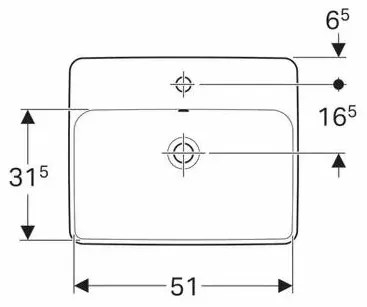 Lavoar incastrat Geberit Variform dreptunghiular cu preaplin 55x45 cm