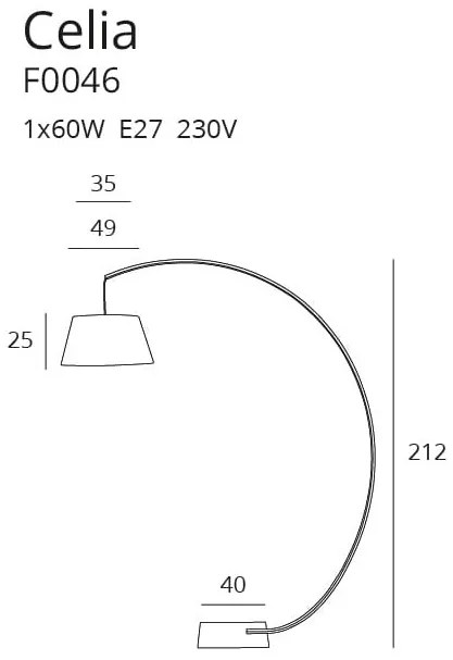 Lampadar arcuit design modern CELIA F0046 MX